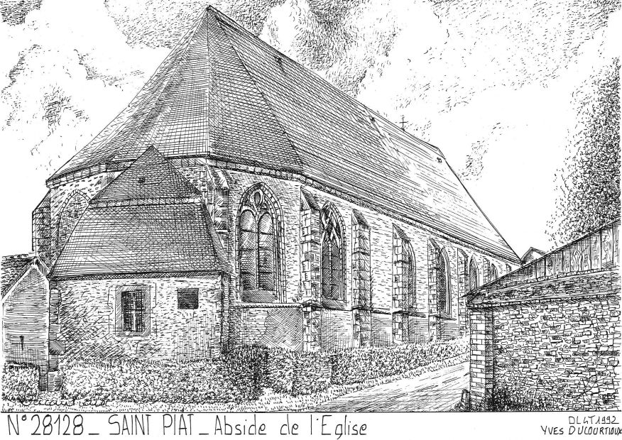 N 28128 - ST PIAT - abside de l glise